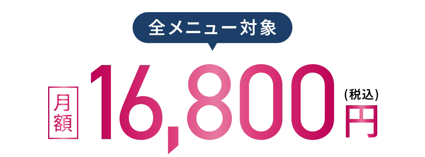 全メニュー対象 月額16,800円