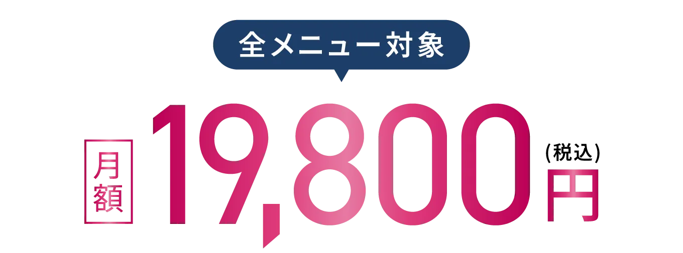 全メニュー対象 月額19,800円