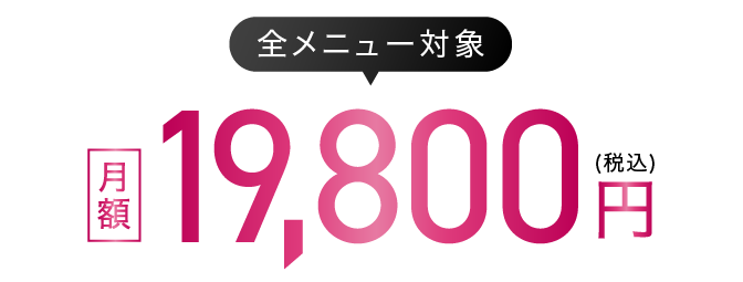 全メニュー対象 月額19,800円